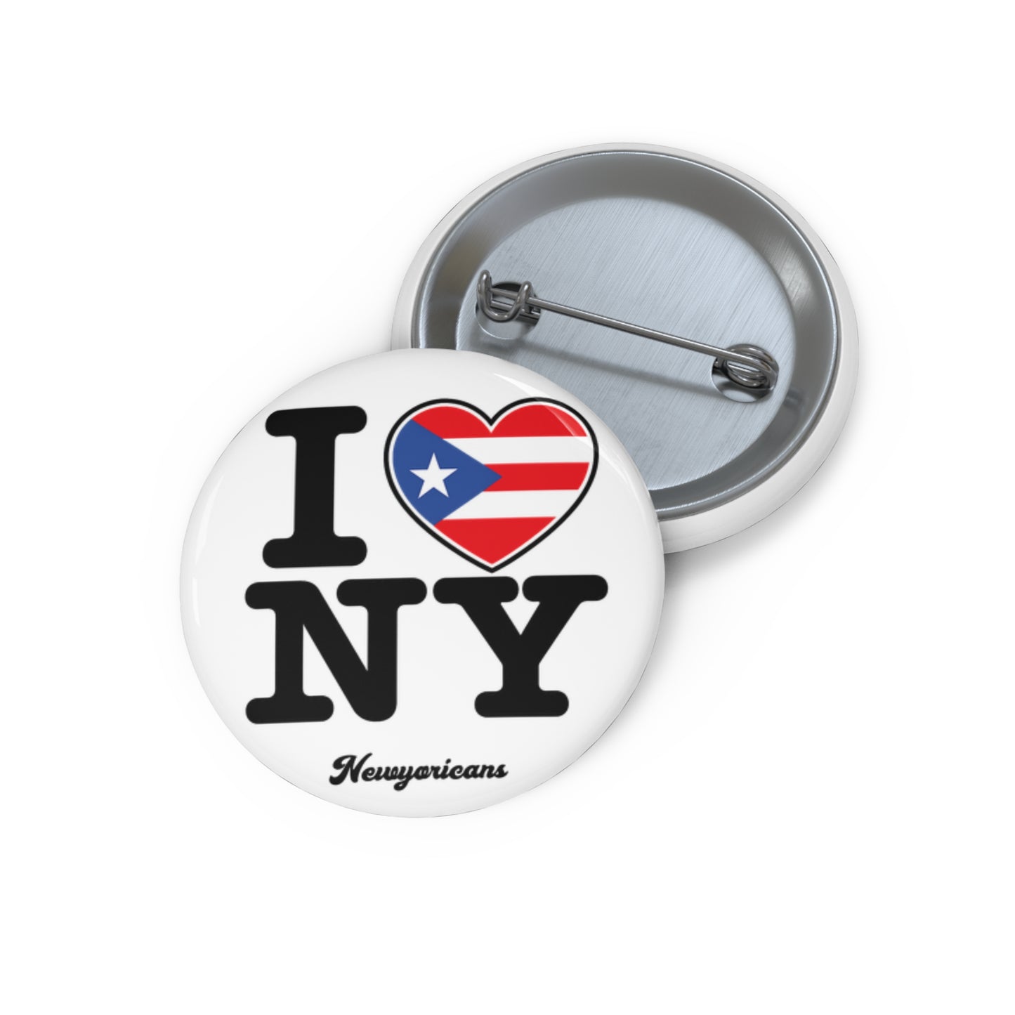 Newyoricans® I Love NY PR Pin Button - White